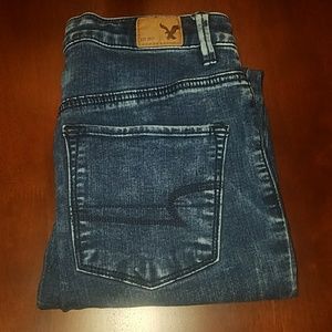 Acid wash super high rise American Eagle jeans